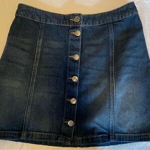 Denim Button-Up Skirt